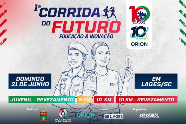 Corrida do Futuro celebra 10 anos do Orion e Colégio Militar de Lages