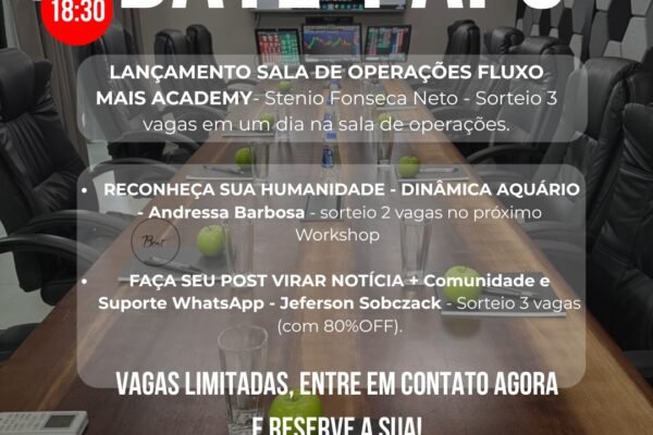 Mude Coworking e Fluxo Mais Academy Anunciam Evento de Networking Inovador com Foco em Comunicação e Empreendedorismo Bate Papo Empreendedor